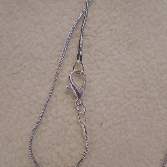 Necklace silver plated palm tree CZ pendant New - Picture 5 of 6